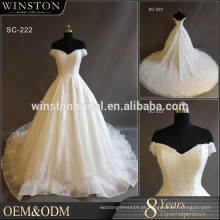 Lace Decoration and Off-Shoulder Design vestido de noiva